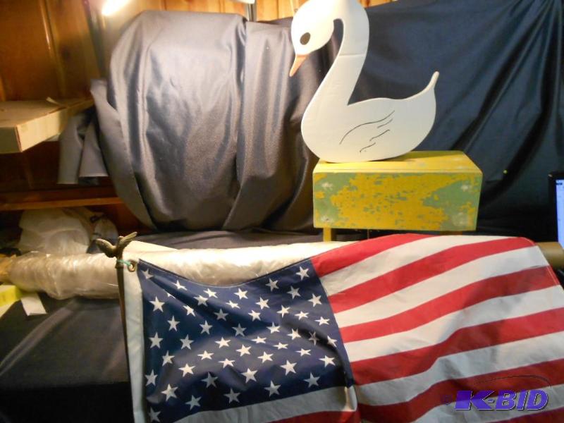 lot 205 image: Flag, Fabric and Stool
