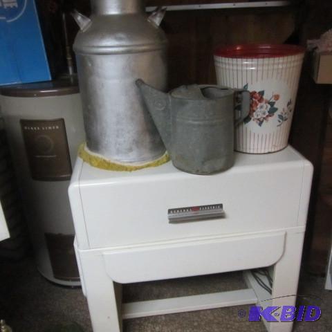 lot 356 image: GE Mangle, Milk Can, Sprinkler