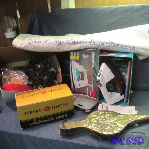 lot 369 image: Irons, Ash Trays, Cleaner Bag