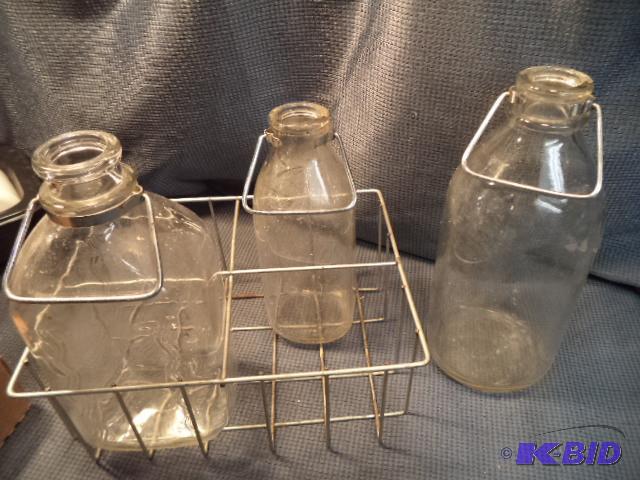 lot 52 image: Glass Milk Bottles