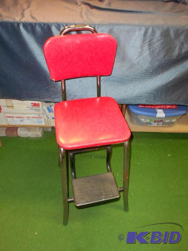 lot 83 image: 1950s Red Step Stool