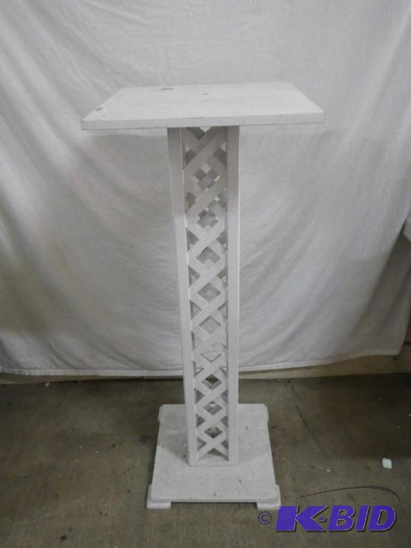 White Lattice Unity Candle Stand...