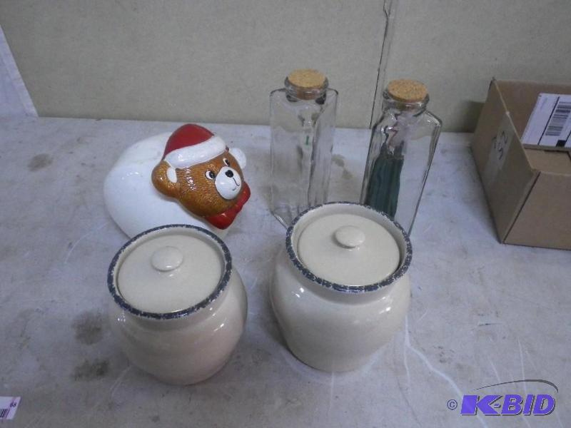 Jars, cookie jar, triangle jars...