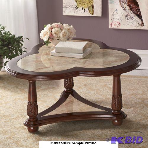 Cherry Finish and Faux Marble Coffe...