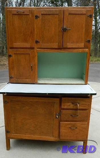 lot 120 image: Hoosier Cupboard with flour bin and...
