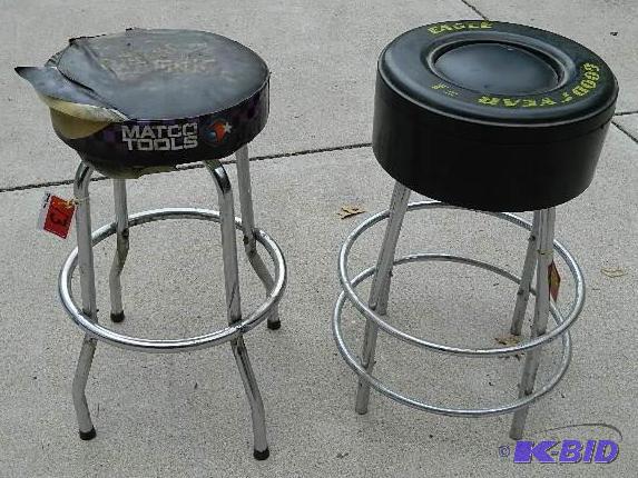 lot 13 image: 2 Shop stools. Good Year Eagle and ...