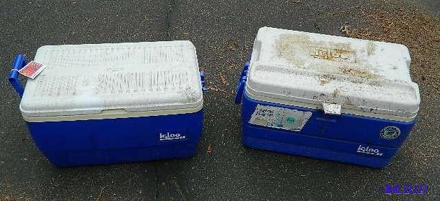 lot 164 image: Pair of Igloo 48 & 54 Quart Coo...