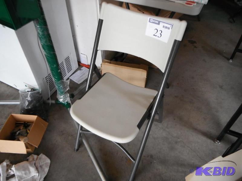 lot 23 image: Lot of (12) White, Plastic, Folding...
