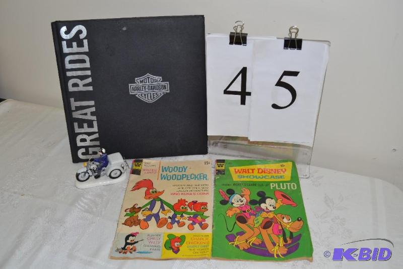 lot 45 image: Harley Davidson & comic books