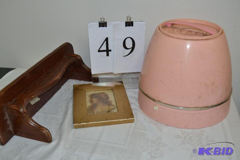lot 49 image: vintage hair dryer, picture, shelf