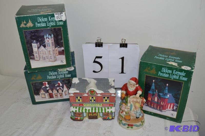 lot 51 image: Porcelain lighted houses