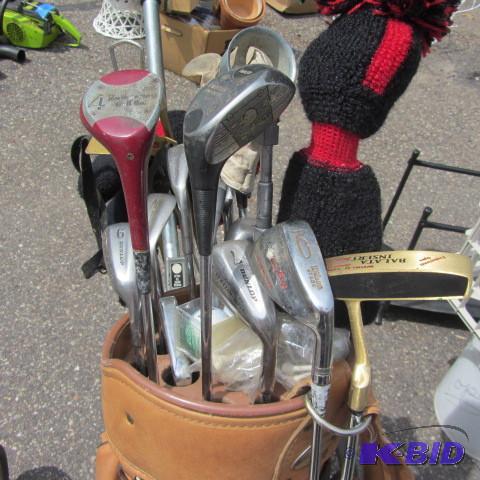 Golf Clubs and Cart