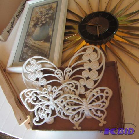 Vintage Clock, Butterflies
