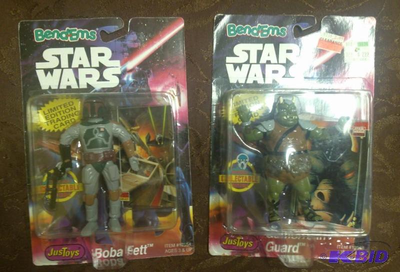 lot 53 image: Star Wars Lot of 2 Figures by Bend-ems Boba F...