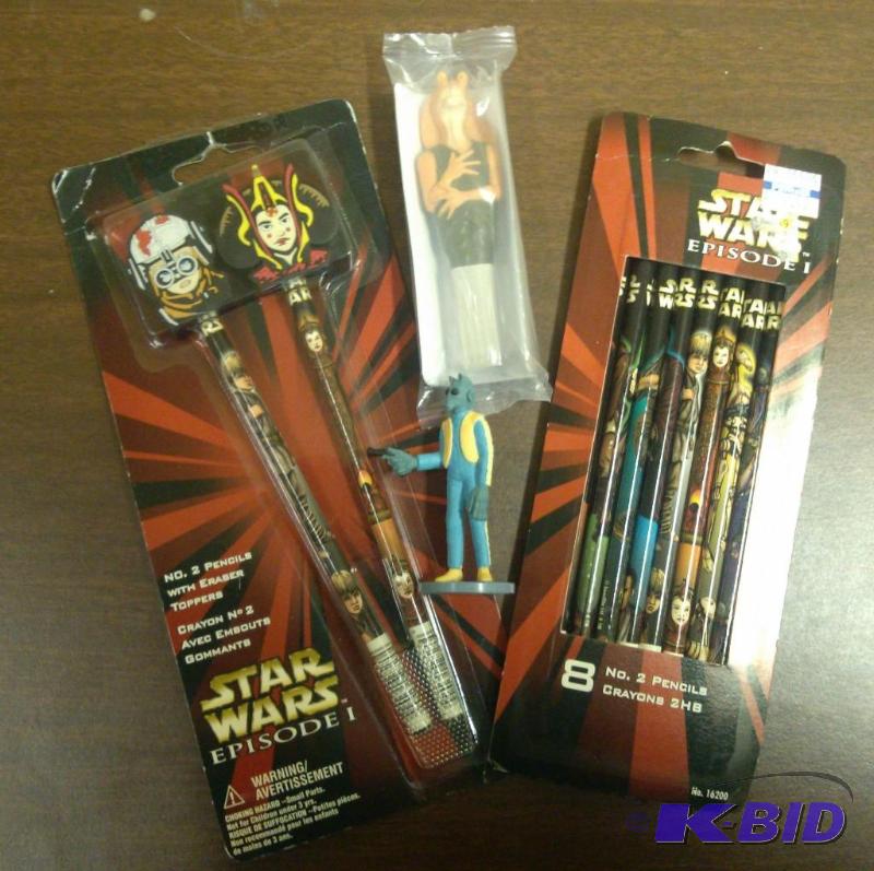 lot 71 image: Star Wars Lot of 4-2 pencils with eraser topp...