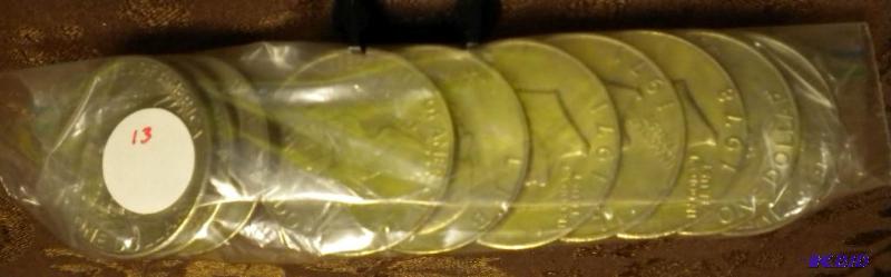 lot 13 image: BAG OF 10 IKE DOLLAR ONE DOLLAR COI...