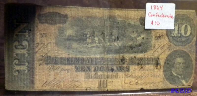 lot 149 image: 1864 CONFEDERATE SATES OF AMERICA 1...