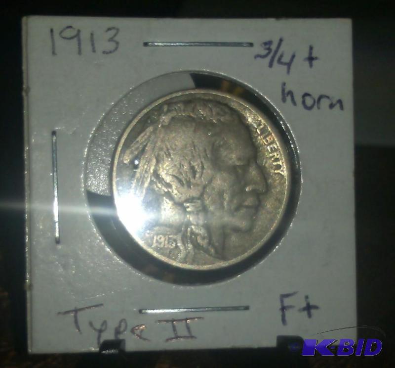 lot 30 image: 1913 BUFFALO  INDIAN HEAD FIVE CEN...