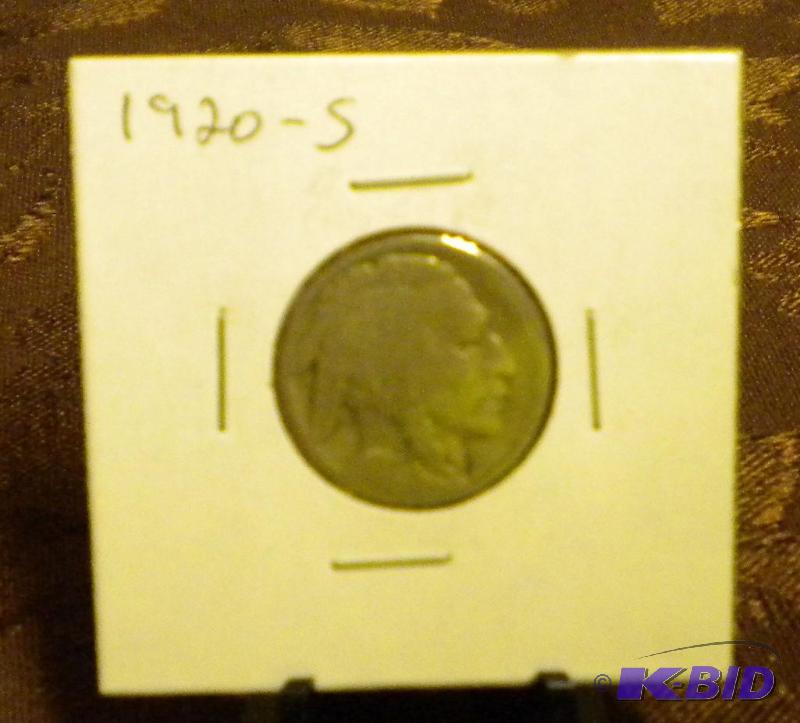 lot 37 image: 1920-S BUFFALO  INDIAN HEAD FIVE C...
