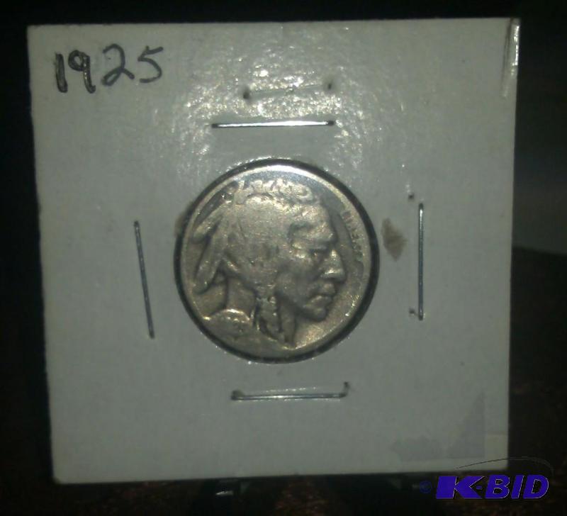 lot 41 image: 1925 BUFFALO  INDIAN HEAD FIVE CEN...