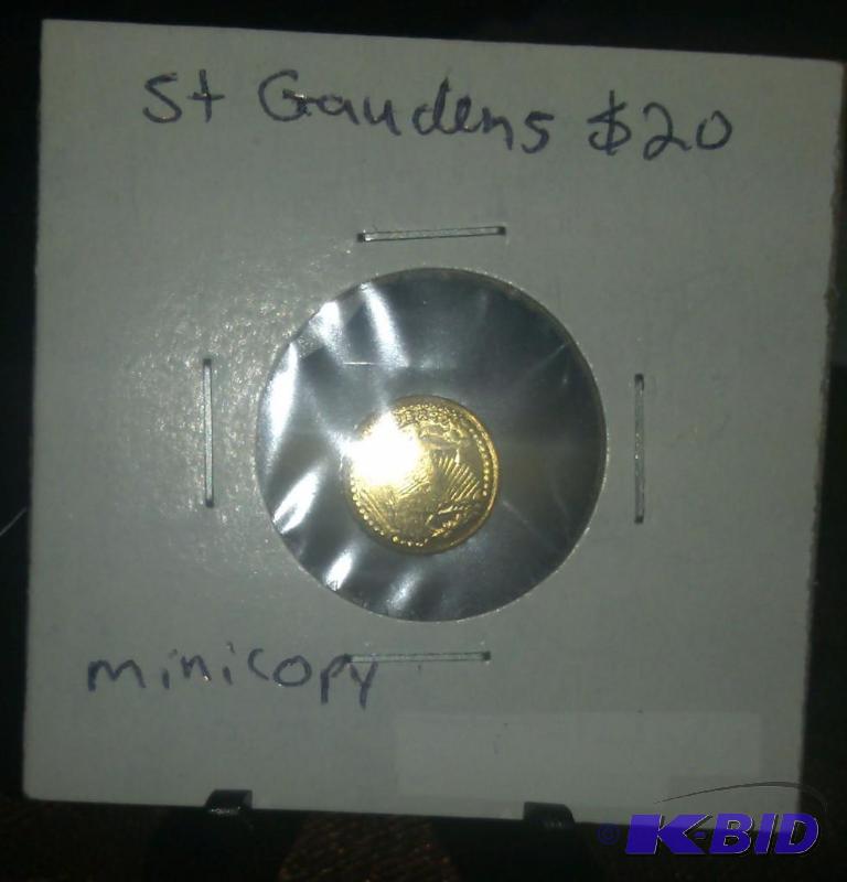 lot 42 image: MINIATURE $20 SAINT GAUDENS GOLD CO...