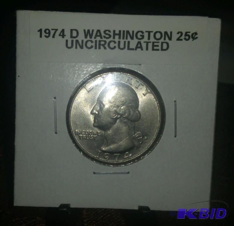 lot 44 image: 1974 D WASHINGTON QUARTER TWENTY FI...