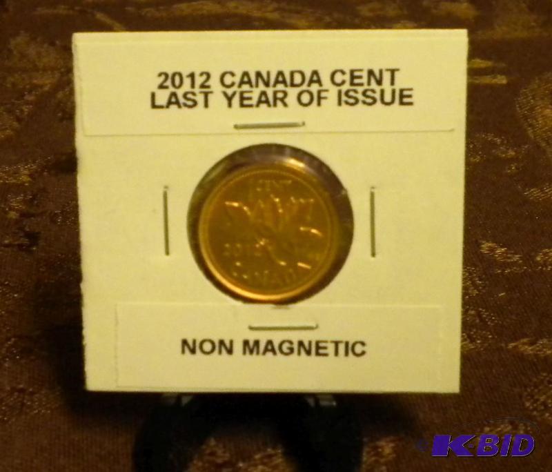 lot 54 image: 2012 CANADA ONE CENT COIN LAST YEAR...