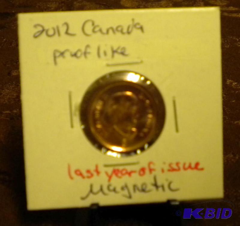 lot 55 image: 2012 CANADA ONE CENT COIN LAST YEAR...