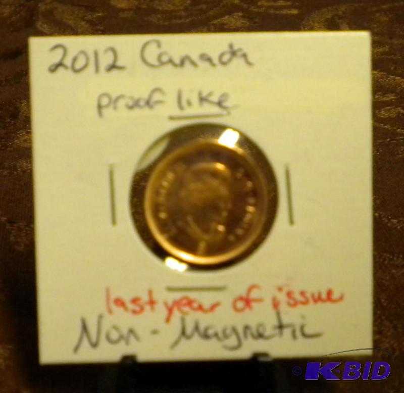 lot 56 image: 2012 CANADA ONE CENT COIN LAST YEAR...