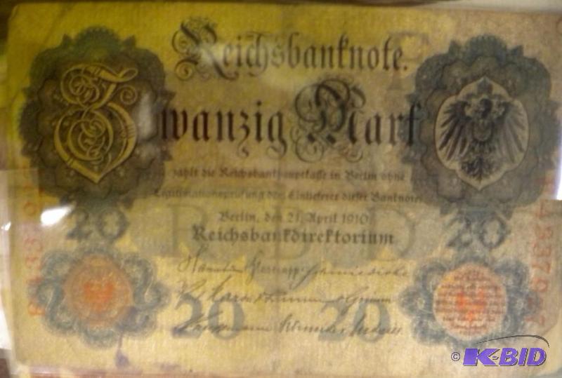 lot 79 image: 1910 GERMAN 20 MARK NOTE...