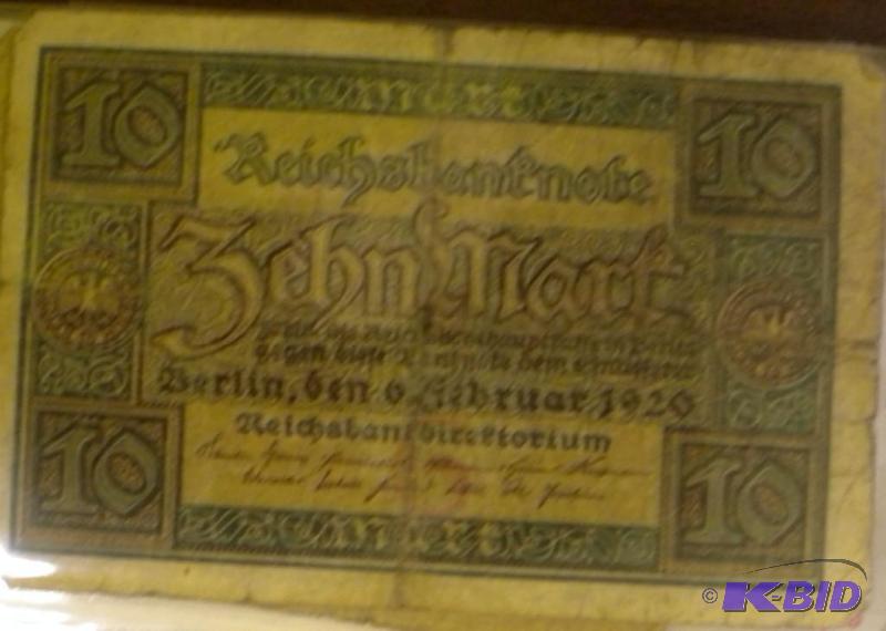 lot 84 image: 1920 GERMAN 10 MARK NOTE...