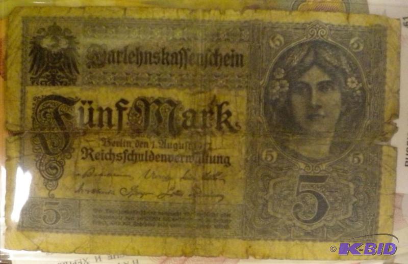 lot 87 image: 1917 GERMAN 5 MARK NOTE...