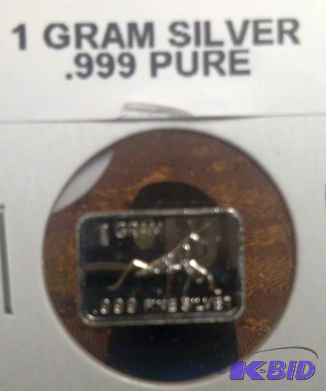 1 GRAM SILVER BAR .999 PURE SILVER...