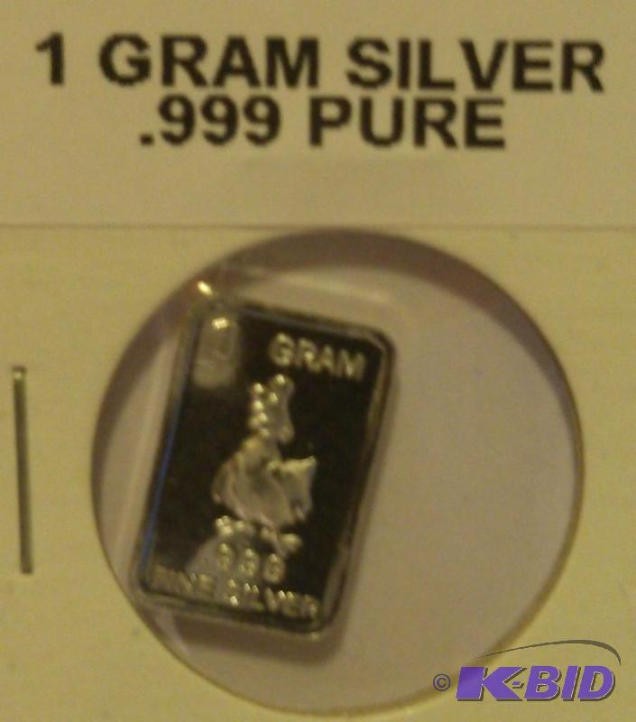 1 GRAM SILVER BAR .999 PURE SILVER...