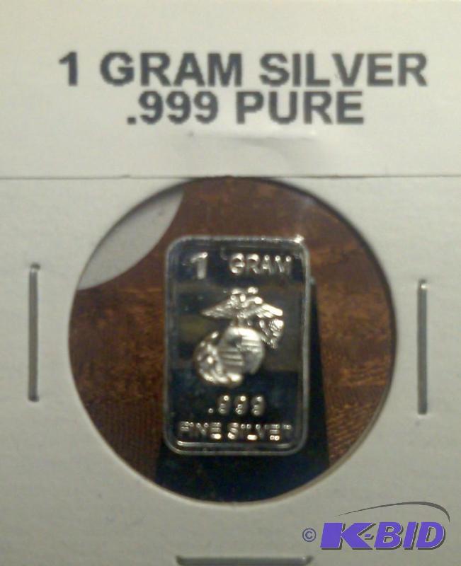 1 GRAM SILVER BAR .999 PURE SILVER...
