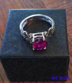 .925 Sterling Ring with Red Stone