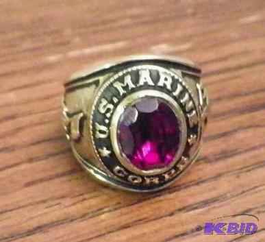 18kt Electroplate Gold Marine Corp Ring