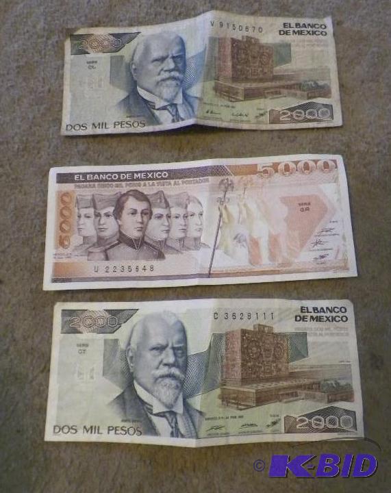 3 Mexican Bank Notes