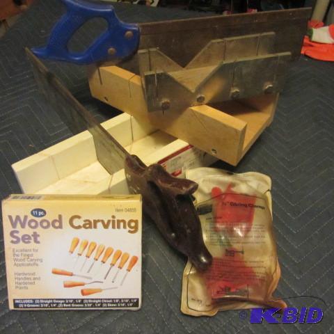 lot 196 image: Miter Saw Boxes, Carving Set