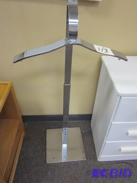 lot 113 image: Chrome adjustable garment stand....