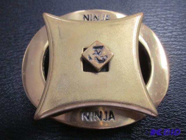 Solid brass Ninja belt buckle with 