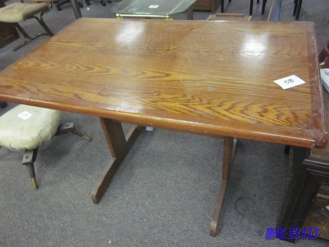 lot 58 image: Solid oak wood table ....