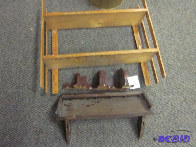 lot 66 image: Lot of (3) wood shelves. ...