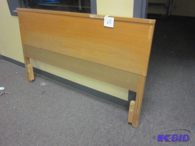 lot 68 image: Full size, 57 inches wooden headboa...