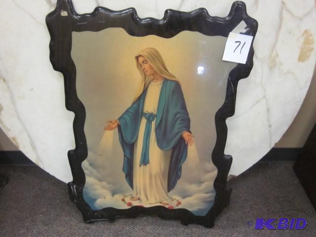 lot 71 image: Vintage wooden Dencraftreligious ar...