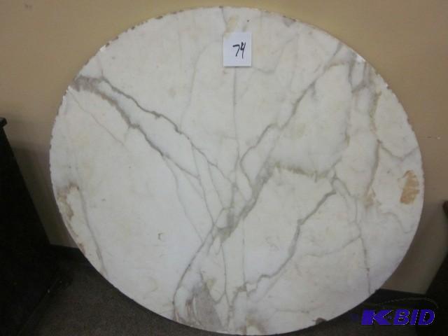 lot 74 image: 42 inch round half inch marble slab...