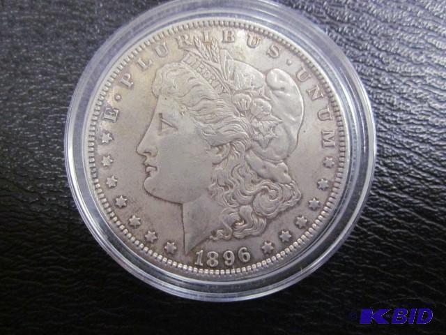 lot 8 image: 1896 Morgan Silver Dollar....