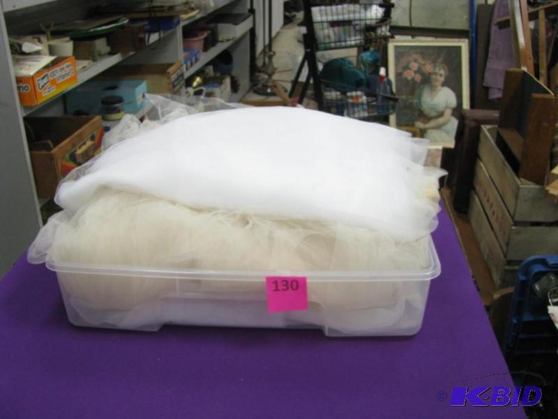large lot of beige and white tulle ...