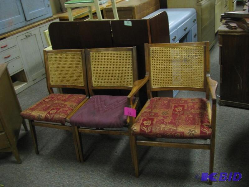 three matching caned chairs captain...