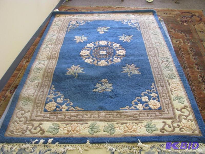 very nice blue and beige sculptured...